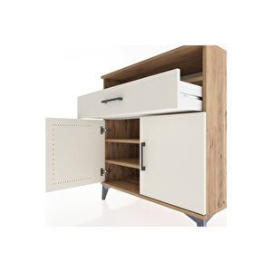 Hyperion Şifonyer 2 Raflı Tek Çekmeceli 2 Kapaklı 88x44x96 Çam-aytaşı