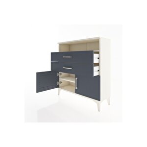 Arges Şifonyer 2 Raflı 2 Çekmeceli 2 Kapaklı 88x30x96 Aytaşı-antrasit