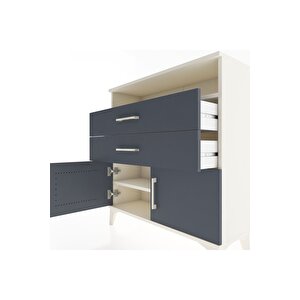 Arges Şifonyer 2 Raflı 2 Çekmeceli 2 Kapaklı 88x30x96 Aytaşı-antrasit