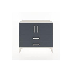 Arges Şifonyer 2 Raflı 2 Çekmeceli 2 Kapaklı 88x30x80 Aytaşı-antrasit