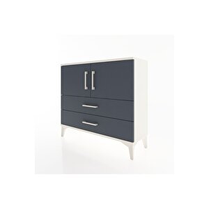 Arges Şifonyer 2 Raflı 2 Çekmeceli 2 Kapaklı 88x30x80 Aytaşı-antrasit