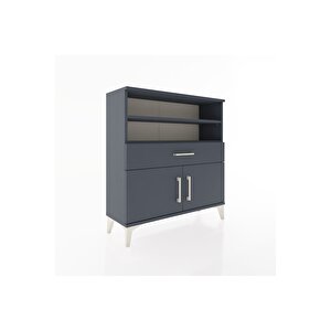 Arges Şifonyer 3 Raflı Tek Çekmeceli 2 Kapaklı 88x30x96 Antrasit-antrasit