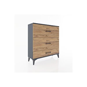 Arges Şifonyer 3 Çekmeceli 88x30x96 Antrasit-çam