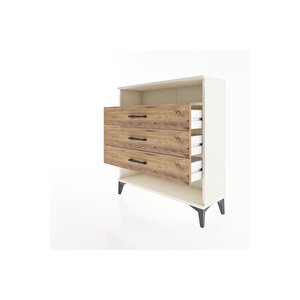 Arges Şifonyer Tek Raflı 3 Çekmeceli 88x30x96 Aytaşı-çam