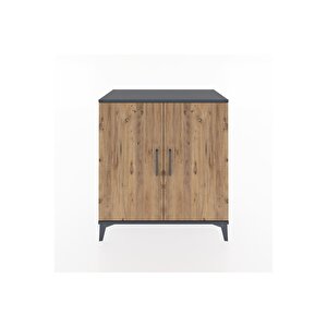 Hyperion Şifonyer 3 Raflı 2 Kapaklı 88x44x96 Antrasit-çam