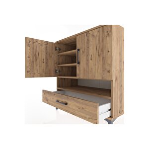 Hyperion Şifonyer 4 Raflı Tek Çekmeceli 2 Kapaklı 88x44x96 Çam-çam