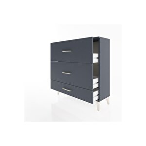 Arges Şifonyer 3 Çekmeceli 88x30x96 Antrasit-antrasit