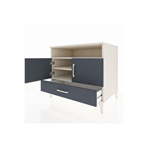 Kronos Şifonyer 3 Raflı Tek Çekmeceli 2 Kapaklı 88x59x80 Aytaşı-antrasit