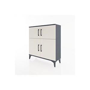 Arges Şifonyer 3 Raflı 4 Kapaklı 88x30x96 Antrasit-aytaşı