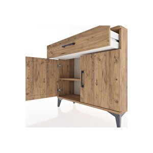 Arges Şifonyer Tek Raflı Tek Çekmeceli 2 Kapaklı 88x30x80 Çam-çam