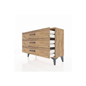 Arges Şifonyer 3 Çekmeceli 88x30x64 Çam-çam