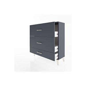 Arges Şifonyer 3 Çekmeceli 88x30x96 Antrasit-antrasit