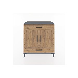 Hyperion Şifonyer 2 Raflı 2 Çekmeceli 2 Kapaklı 88x44x96 Antrasit-çam