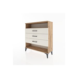 Arges Şifonyer Tek Raflı 3 Çekmeceli 88x30x96 Çam-aytaşı