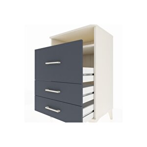 Hyperion Komodin Tek Raflı 3 Çekmeceli 60x44x96 Aytaşı-antrasit