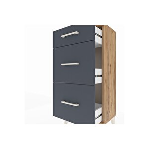 Arges Komodin 3 Çekmeceli 44x30x96 Çam-antrasit