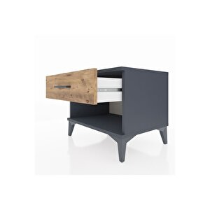 Hyperion Komodin Tek Çekmeceli 60x44x48 Antrasit-çam