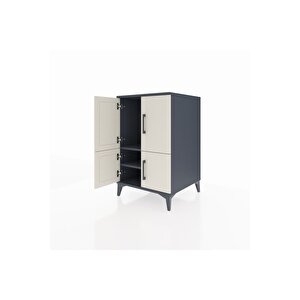 Kronos Komodin 2 Raflı 4 Kapaklı 60x59x96 Antrasit-aytaşı