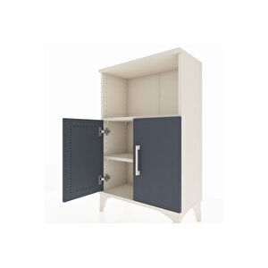 Arges Komodin 2 Raflı 2 Kapaklı 60x30x96 Aytaşı-antrasit