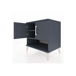 Hyperion Komodin 2 Raflı 2 Kapaklı 60x44x64 Antrasit-antrasit