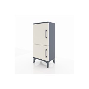 Arges Komodin 3 Raflı 2 Kapaklı 44x30x96 Antrasit-aytaşı