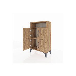 Arges Komodin Tek Raflı 4 Kapaklı 60x30x96 Çam-çam