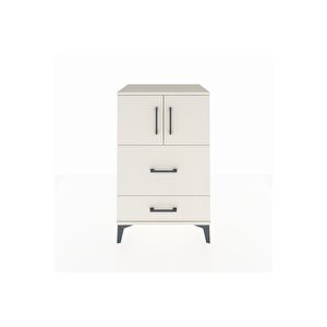 Hyperion Komodin Tek Raflı 2 Çekmeceli 2 Kapaklı 60x44x96 Aytaşı-aytaşı