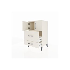 Hyperion Komodin Tek Raflı 2 Çekmeceli 2 Kapaklı 60x44x96 Aytaşı-aytaşı