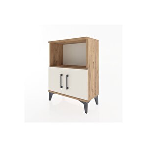 Arges Komodin 2 Raflı 2 Kapaklı 60x30x80 Çam-aytaşı