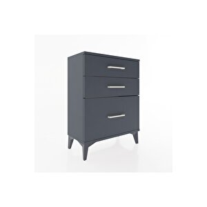 Arges Komodin 3 Çekmeceli 60x30x80 Antrasit-antrasit