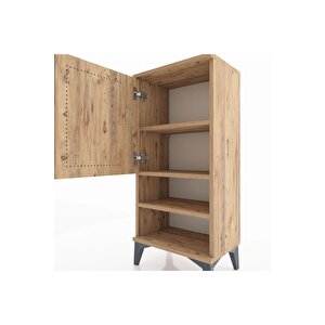 Arges Komodin 3 Raflı Tek Kapaklı 44x30x96 Çam-çam