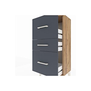 Arges Komodin 3 Çekmeceli 44x30x96 Çam-antrasit