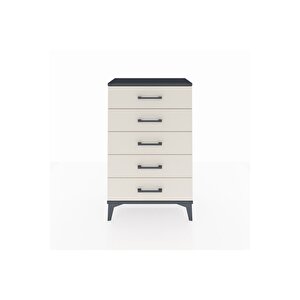 Arges Komodin 5 Çekmeceli 60x30x96 Antrasit-aytaşı