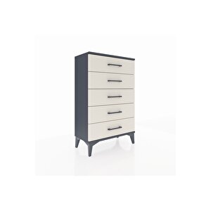 Arges Komodin 5 Çekmeceli 60x30x96 Antrasit-aytaşı