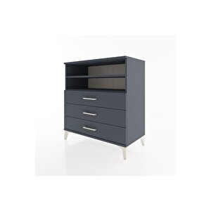 Hyperion Şifonyer 2 Raflı 3 Çekmeceli 88x44x96 Antrasit-antrasit