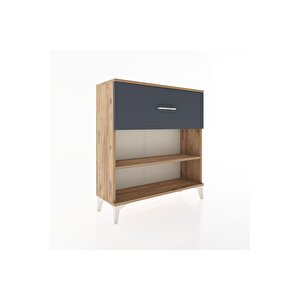 Arges Şifonyer Tek Raflı Tek Çekmeceli 88x30x96 Çam-antrasit