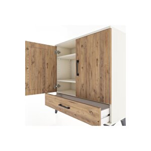 Arges Şifonyer 3 Raflı Tek Çekmeceli 2 Kapaklı 88x30x96 Aytaşı-çam