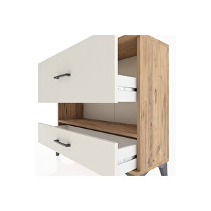 Arges Şifonyer Tek Raflı 2 Çekmeceli 88x30x80 Çam-aytaşı