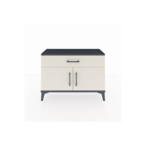 Arges Şifonyer Tek Raflı Tek Çekmeceli 2 Kapaklı 88x30x64 Antrasit-aytaşı