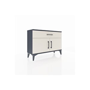 Arges Şifonyer Tek Raflı Tek Çekmeceli 2 Kapaklı 88x30x64 Antrasit-aytaşı