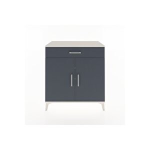 Hyperion Şifonyer 3 Raflı Tek Çekmeceli 2 Kapaklı 88x44x96 Aytaşı-antrasit