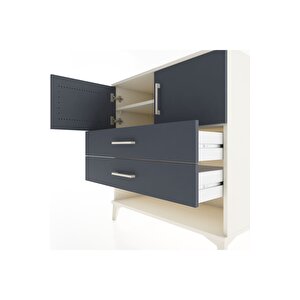 Hyperion Şifonyer 2 Raflı 2 Çekmeceli 2 Kapaklı 88x44x96 Aytaşı-antrasit