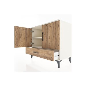 Hyperion Şifonyer 2 Raflı Tek Çekmeceli 2 Kapaklı 88x44x80 Aytaşı-çam