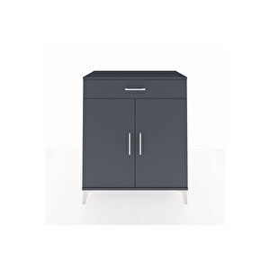 Hyperion Şifonyer 2 Raflı Tek Çekmeceli 2 Kapaklı 88x44x106 Antrasit-antrasit