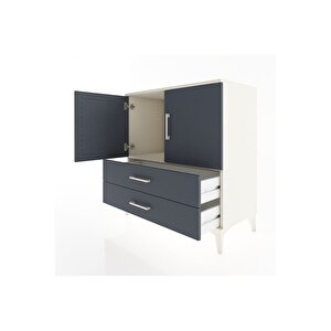 Hyperion Şifonyer Tek Raflı 2 Çekmeceli 2 Kapaklı 88x44x96 Aytaşı-antrasit