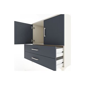 Hyperion Şifonyer Tek Raflı 2 Çekmeceli 2 Kapaklı 88x44x96 Aytaşı-antrasit