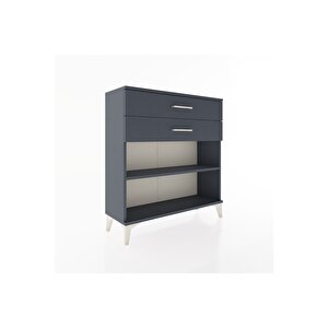 Arges Şifonyer Tek Raflı 2 Çekmeceli 88x30x96 Antrasit-antrasit