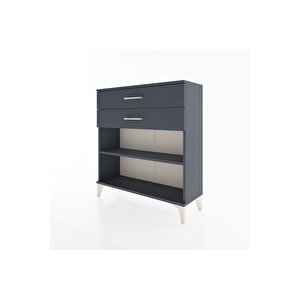 Arges Şifonyer Tek Raflı 2 Çekmeceli 88x30x96 Antrasit-antrasit