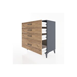 Hyperion Şifonyer 4 Çekmeceli 88x44x96 Antrasit-çam