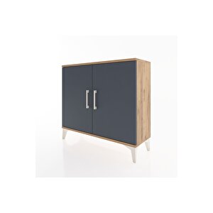 Arges Şifonyer 2 Raflı 2 Kapaklı 88x30x80 Çam-antrasit